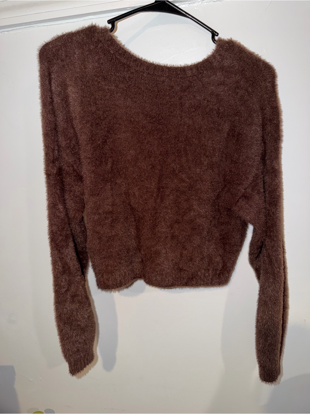 Hollister Plush Fuzzy Crewneck Sweater in Chocolate Brown - Picture 5 of 5